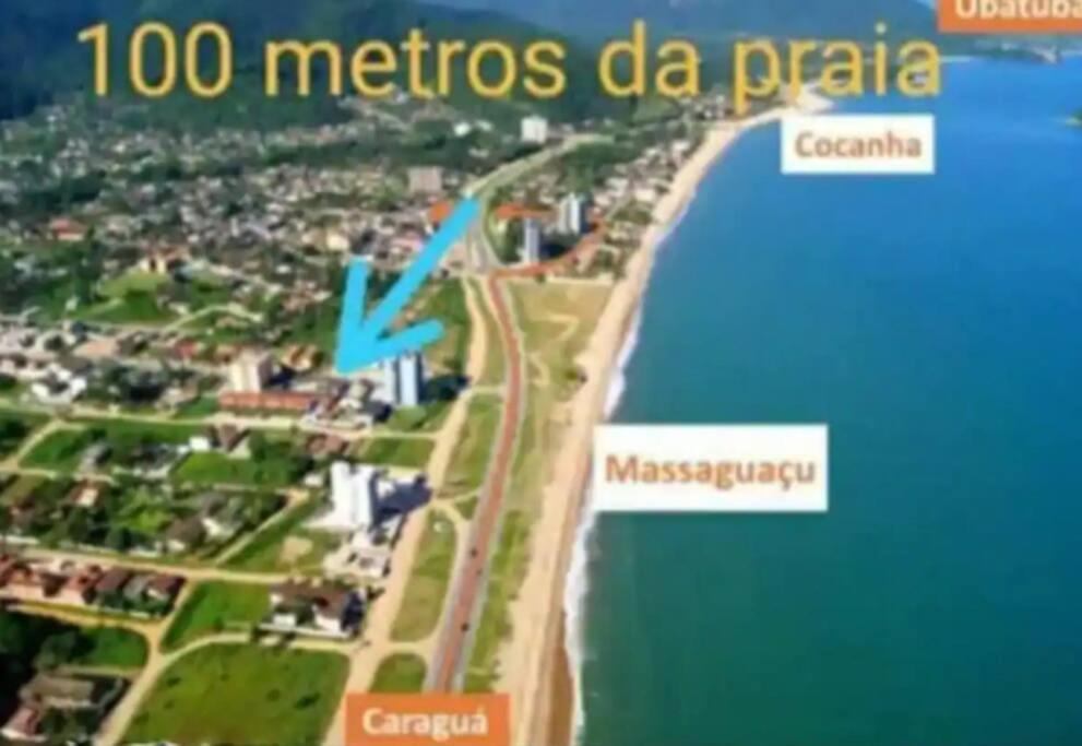 100Mts Da Praia Com Churrasqueira, Piscina E Wi-Fi Caraguatatuba Ngoại thất bức ảnh